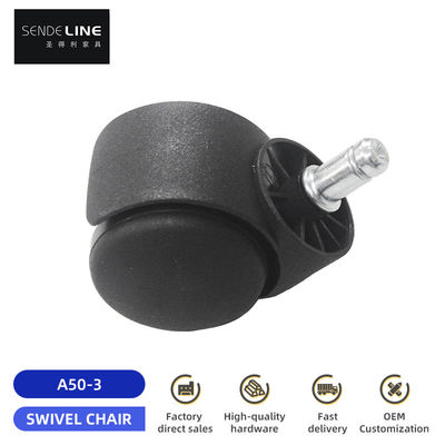 Καλή τιμή Αντικατάσταση τροχού καρέκλας γραφείου από νάιλον 50 mm Δοκιμή Bifma δακτυλίου / νήματος Cardan σε απευθείας σύνδεση