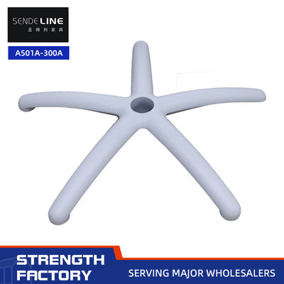 75 χιλιοστών εργονομικά ρυθμιζόμενη βάση καρέκλας γραφείου με διάμετρο 600 χιλιοστών και 5 αστέρων λευκά πόδια από αλουμίνιο